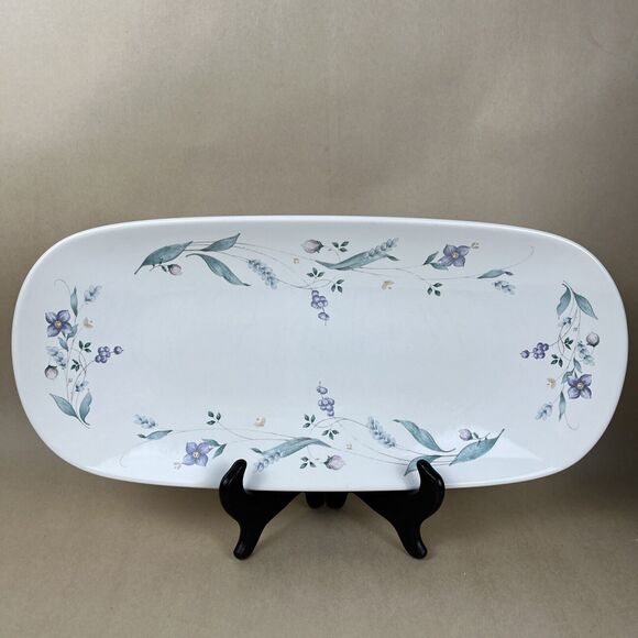 Pfaltzgraff APRIL Serving Platter 16" Rectangular Oval Floral Tray USA Utensil M - Picture 1 of 10